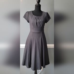 Boden Gray Scoop-Neck Fit & Flare Midi Dress